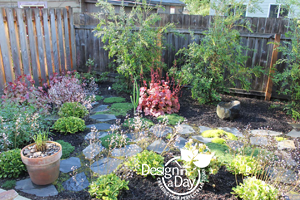 Backyard planting in Woodstock neighborhood Portland, Oregon