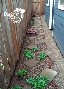 Intricate garden path in Portland garden design