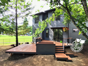 hardscape residential landscaping deck with a modern twist in Portland Oregon