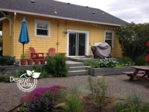 Foster Powell Backyard after landscape design using existing elements and plants in Portland Oregon