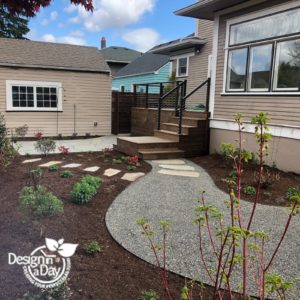 Laurelhurst home landscape design creates functional space and room for plants.