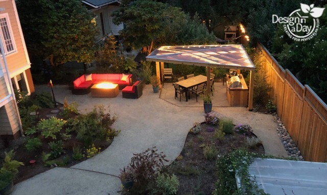Covered dining area completes Outdoor Living Landscape Design