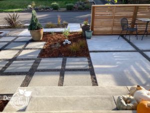 What a difference the new hardscape landscaping makes for this Kenton home's front entry