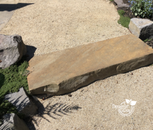 Hardscape landscaping stone step and decomposed granite path in Grant Park